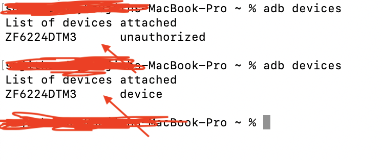 Check the adb devices